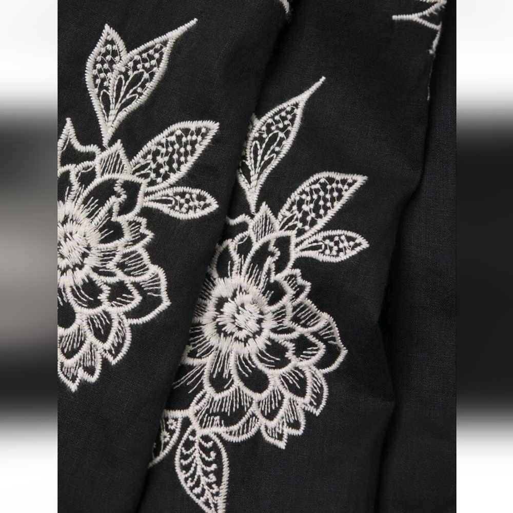Johnny Was Addison Embroidered Wide-Leg Linen Pants. MSRP $248. Size M - Picture 12 of 12